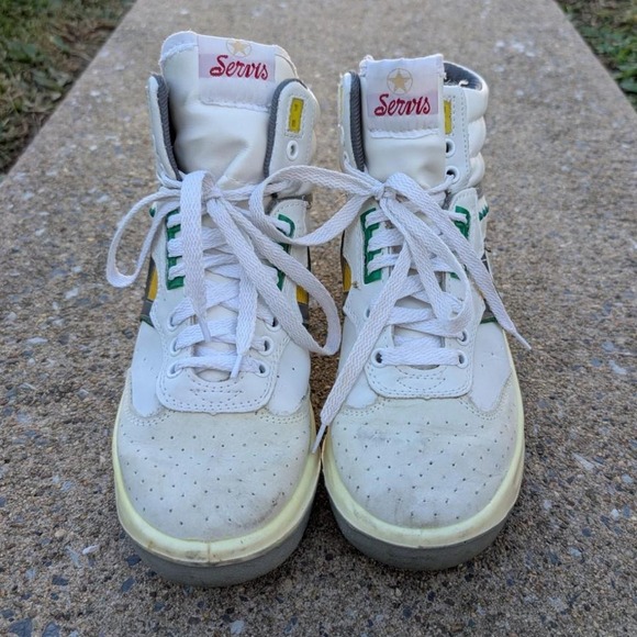 Servis Cheetah High Top Trainers White Yellow Green Shoes Afghani Tali - Picture 1 of 8